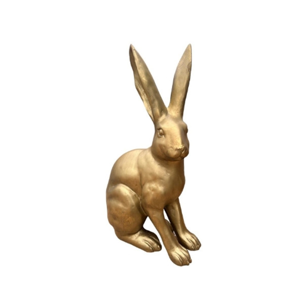 9826LB140 Large Gold Sitting Bunny Long Ear