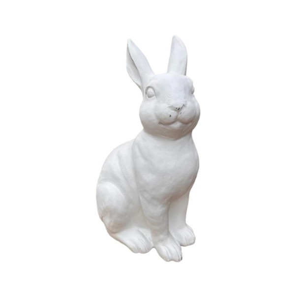 15942LA584 Large White Sitting Bunny Looking Right