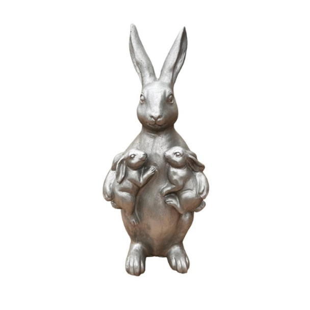 17591SB149 Small Silver Bunny Holding Kids