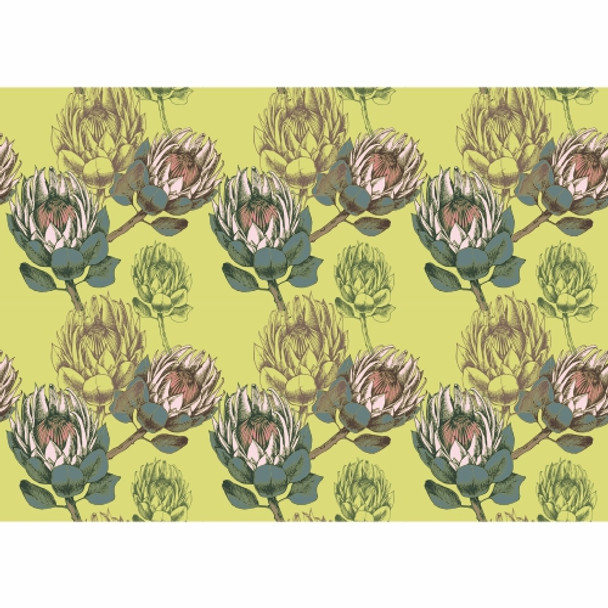 PLACEML264 Disposable Placemats - Yellow Background Protea