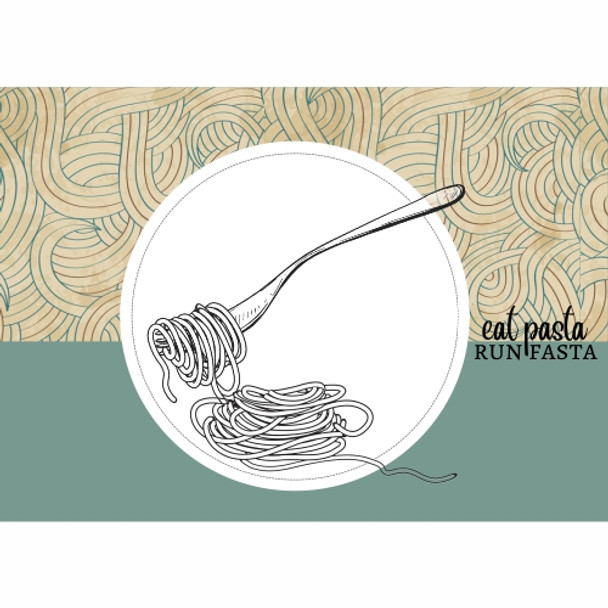 PLACEML269 Disposable Placemats - Eat Pasta Run Fasta