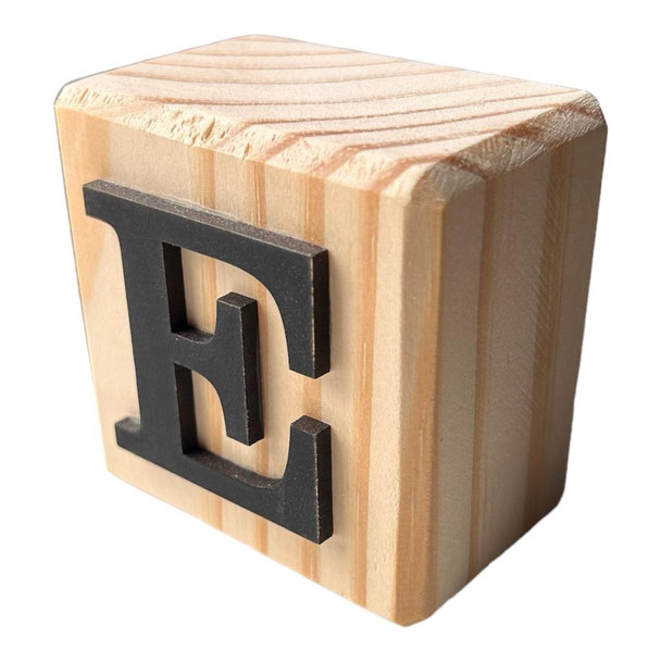 BLOCKBE Black Handcrafted Letter Block E