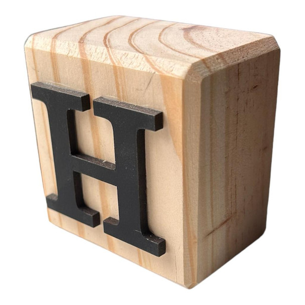 BLOCKBH Black Handcrafted Letter Block H