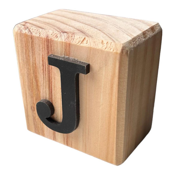 BLOCKBJ Black Handcrafted Letter Block J