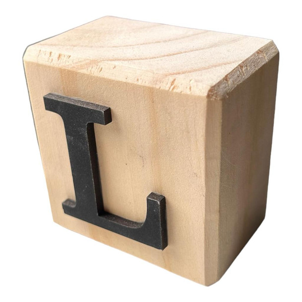 BLOCKBL Black Handcrafted Letter Block L