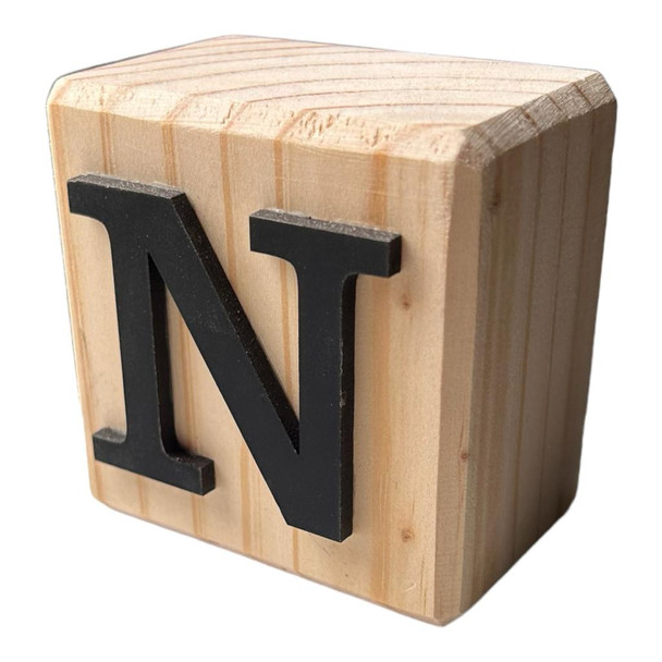 BLOCKBN Black Handcrafted Letter Block N