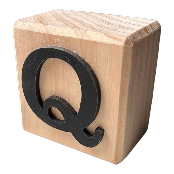 BLOCKBQ Black Handcrafted Letter Block Q