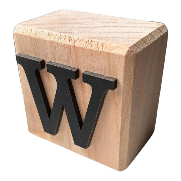 BLOCKBW Black Handcrafted Letter Block W