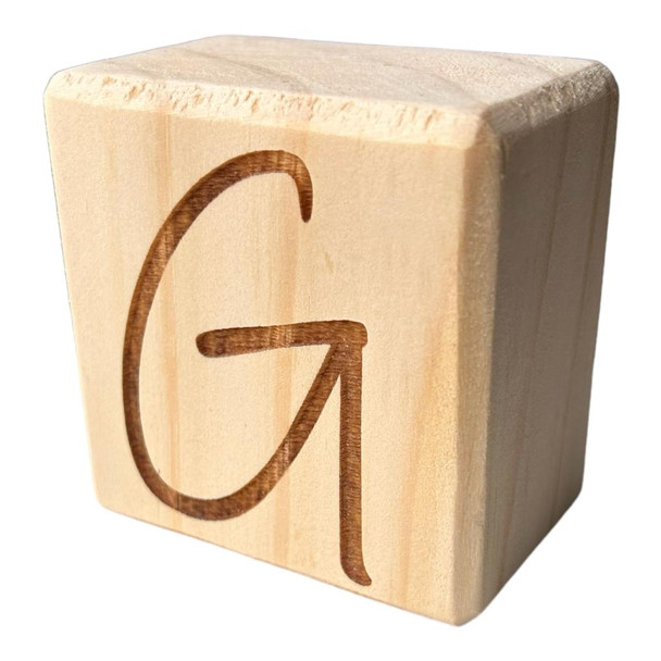 BLOCKEG Engraved Handcrafted Letter Block G