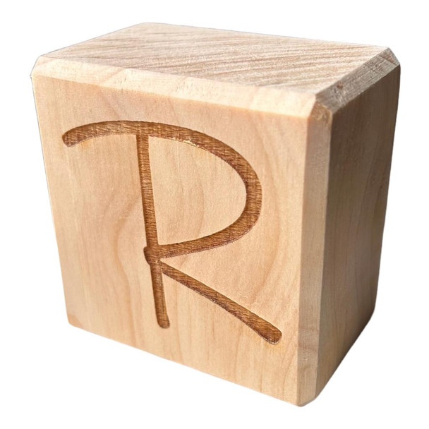 BLOCKER Engraved Handcrafted Letter Block R
