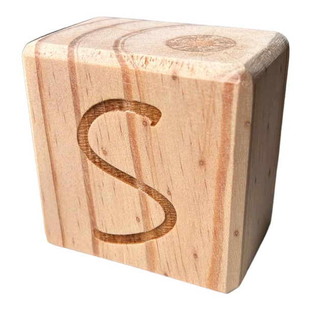 BLOCKES Engraved Handcrafted Letter Block S