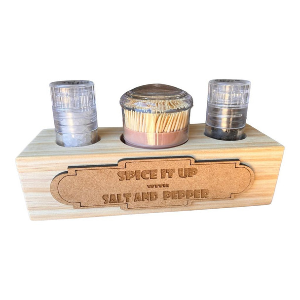 SPTH13 Salt, Pepper And Toothpick Holder - Spice It Up