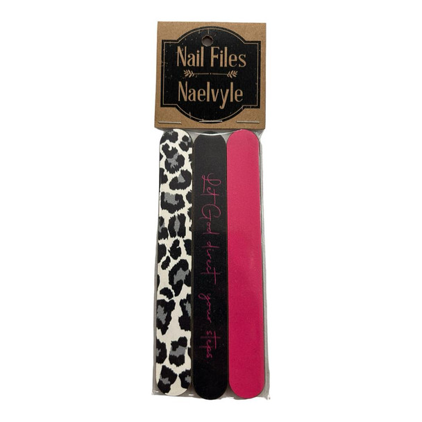 NF025 Nail File Set Of 3 - Pink Let God Direct