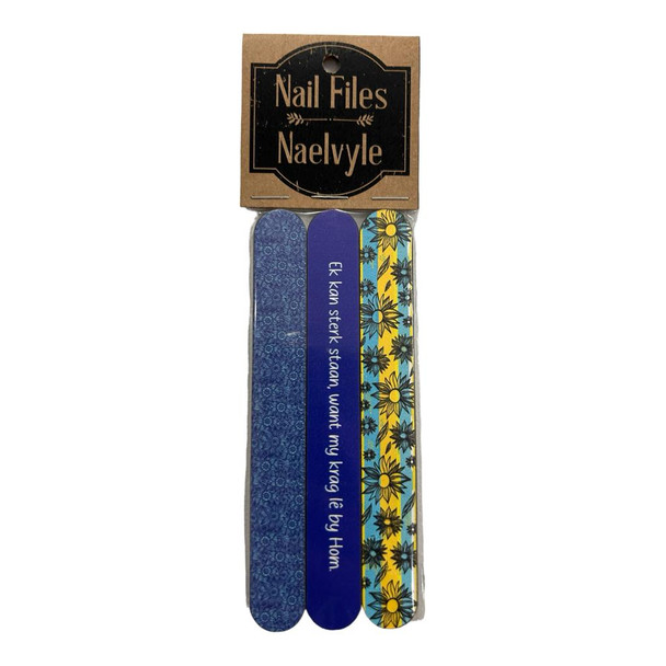 NF027 Nail File Set Of 3 - Blue Sun Flowers