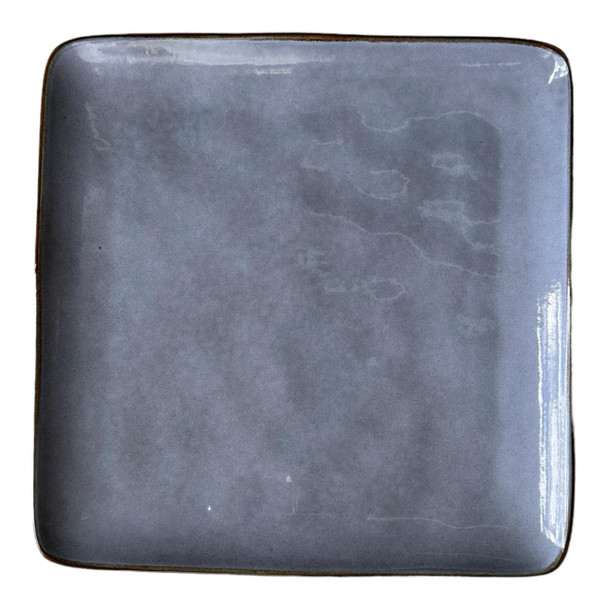 TM24ST0103024 Ceramic Dinner Square Plate - Blue Grey, Speckled