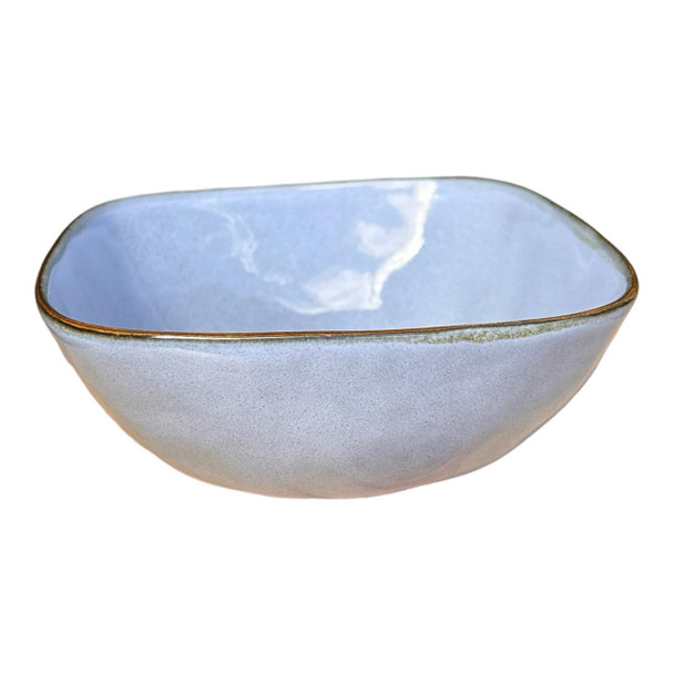 TM24ST0103027 Ceramic Square Bowl - Light Blue, White Speckle