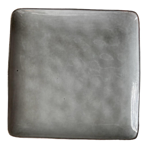 TM24ST0103028 Ceramic Square Plate - Cream Grey, Speckled