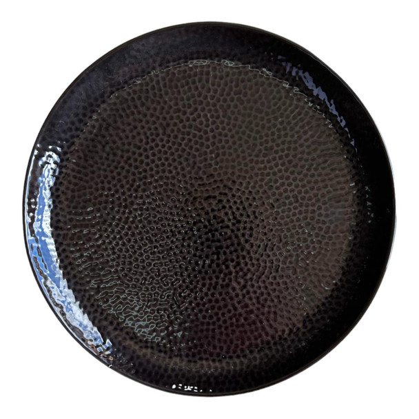 TJL25392 Ceramic Plate - Charcoal, Snakeskin Pattern