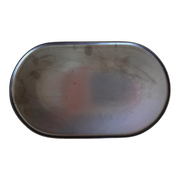 TJL25503 Ceramic Oval Plate - Smoke Grey, Speckled