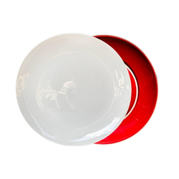 TM24ST0103970D Ceramic Dinner Plate - Red Bottom, White Top