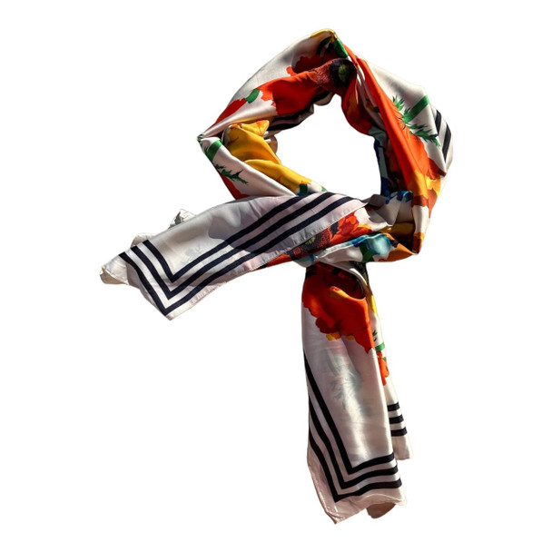 ZZ2443 Polyester Scarf - Bold Single Flowers