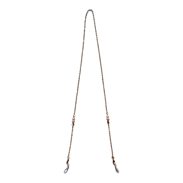 GC03 Glasses Chain - Gold Chain, Four Blush Pearls