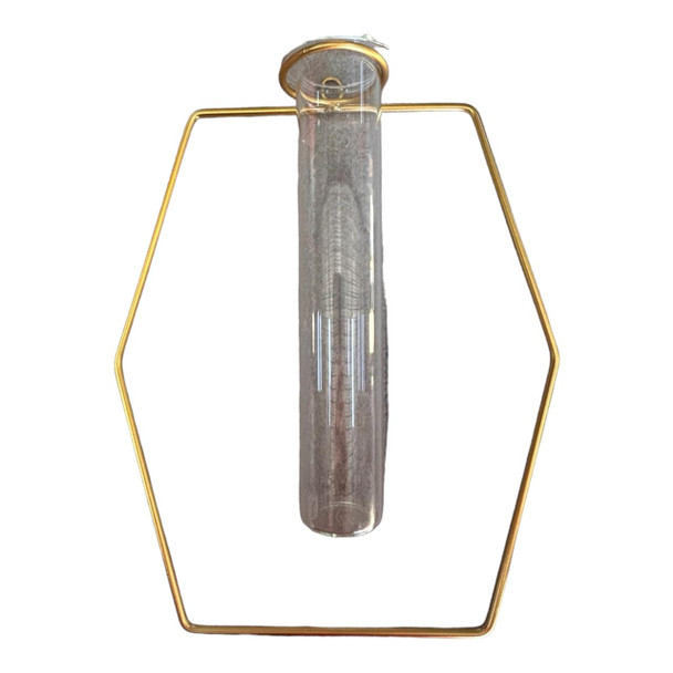 XY31176 Hanging Gold Frame And Vase - Hexagon