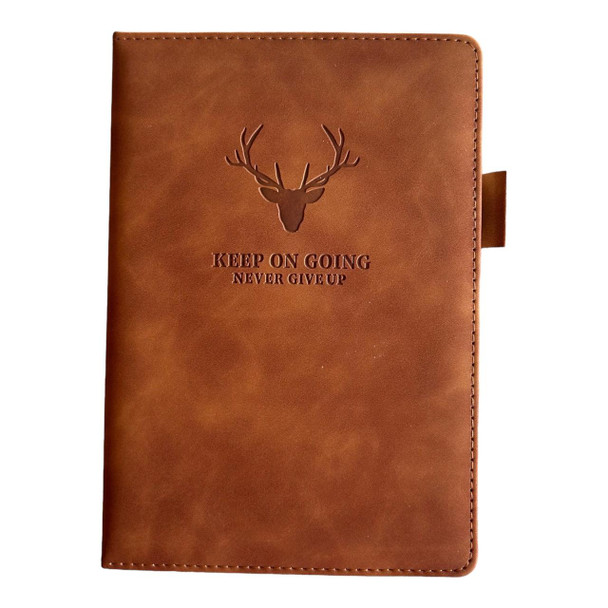 FY14B Notebook A5 Faux Leather - Brown, Deer Head