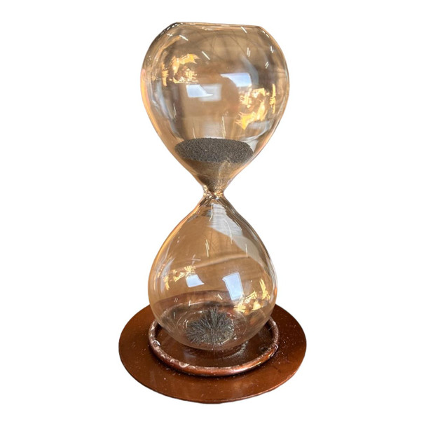 S0612 Magnetic Hourglass - Grey Grain And Copper Base