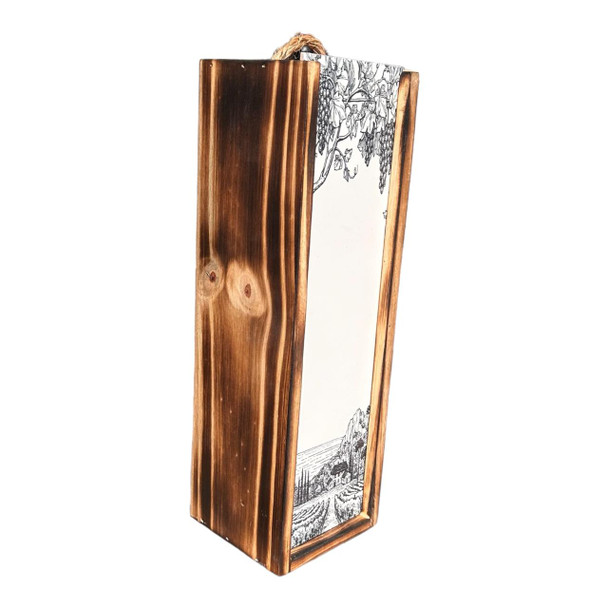 WBOX2 Wine Box Burned Wood - Vinyard