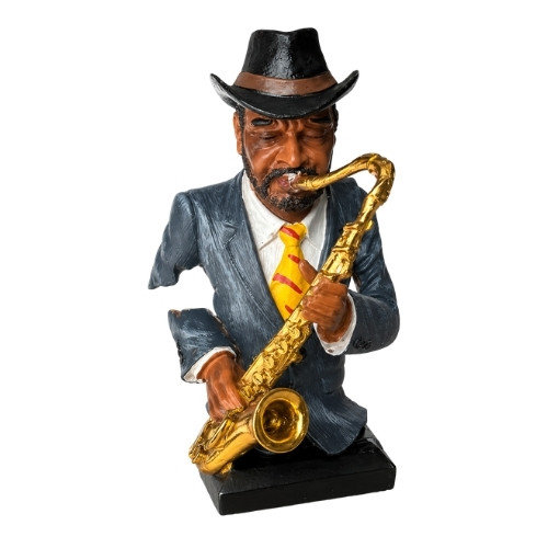 16500A Jazz Musician Figurine – Saxophone Grey Jacket Player