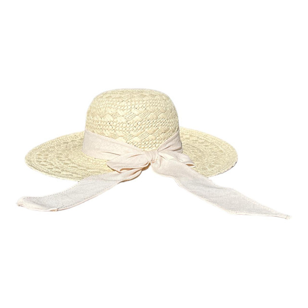 WH24F01B Hat - Diamond Faux Straw, White Band