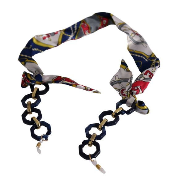 JANAA01E Glasses Chain - Blues And Reds Ribbon