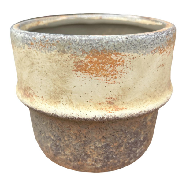 Y9133913 Ceramic Pot - Rustic Beige Colours