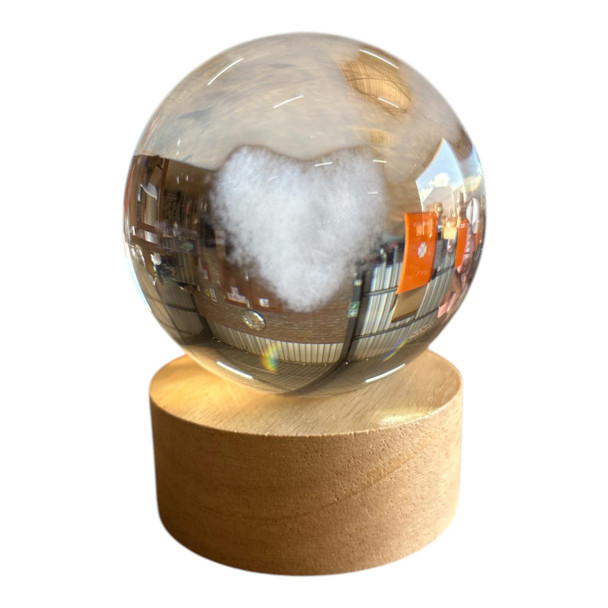 NDY80A Medium Light Up Glass Ball - Heart