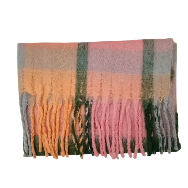 YX2501A Thick Polyester Scarf - Striped Sunrise Colours