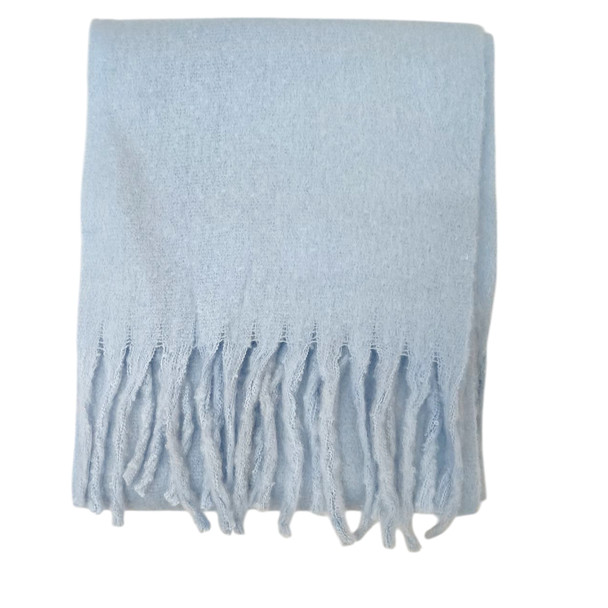 YX2502D Thick Polyester Scarf - Light Blue
