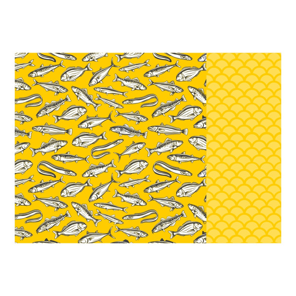 PLACEML356 Disposable Placemats - Yellow Fish PLACEML356 Disposable Placemats - Yellow Fish