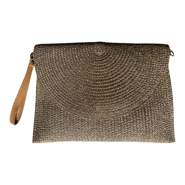 XC14D Clutch Handbag - Shimmer Brown, Rounded Flap