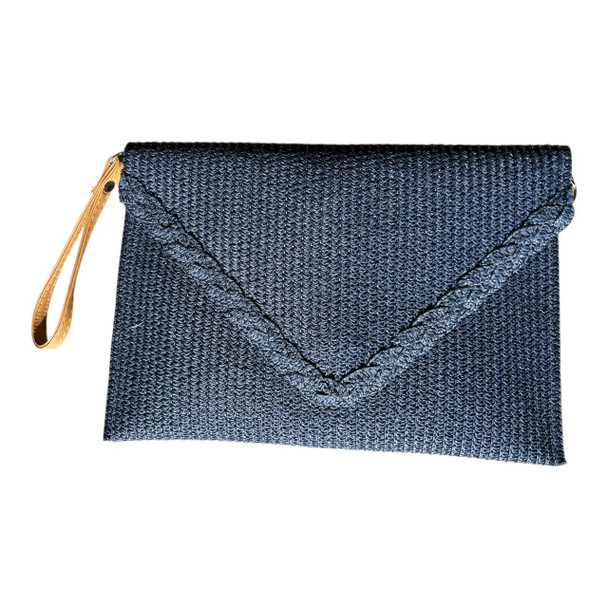 XC16G Clutch Handbag - Navy, Braided Flap