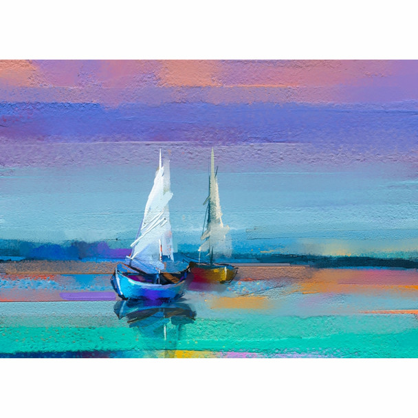 PLACEML376 Disposable Placemats - Boat Painting PLACEML376 Disposable Placemats - Boat Painting