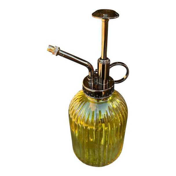 XY7D Wash Up Bottle - Yellow Glass, Ripple sides