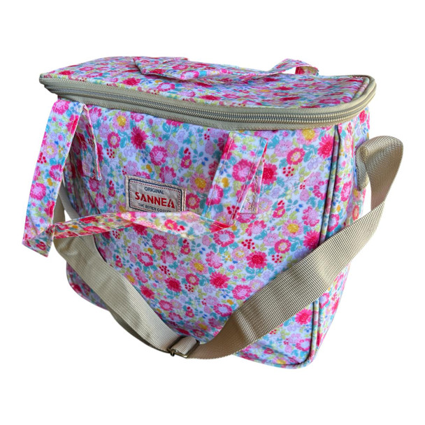 22022A Polyester Coolbag 11L - Pink Flowers