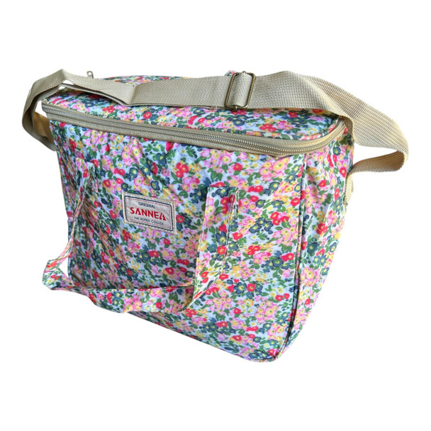 22022C Polyester Coolbag 11L - Red And Pink Flowers