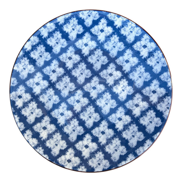 DP1053A Ceramic Dinner Plate - Blue Grids.