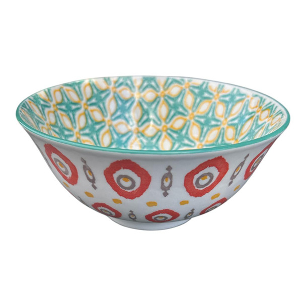 EB6G Ceramic 15cmw Bowl - Yellow Green Flowers