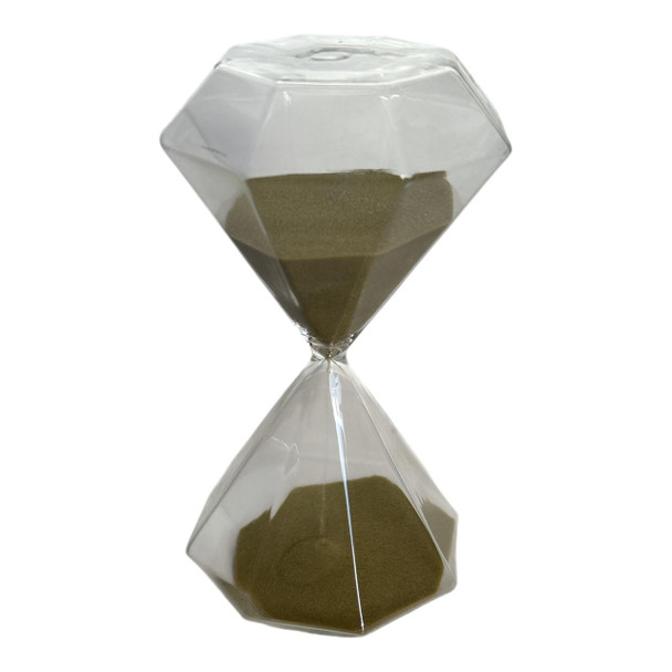 XDG105195 Glass Sand Clock - Gold Sand, Geometrical Diamond
