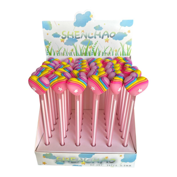 GPSH6 Gel Pens Box of 36 - Rainbow Hearts