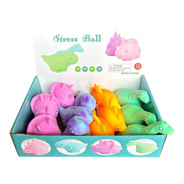 181310 Squeeze Toy Box of 12 - Dino Stress Balls