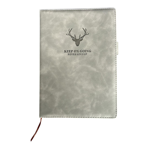 FY2506C Faux Leather Notebook Deer Head - Grey